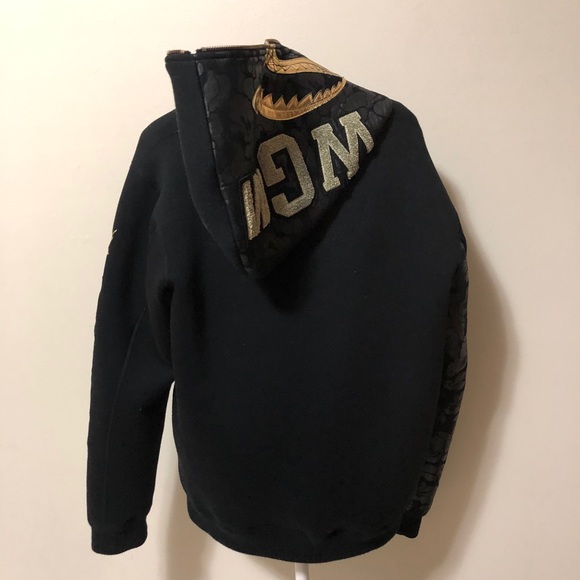 SOLD Bape x Travis Scott Black & Gold Shark Hoodie - Picture 2 of 15